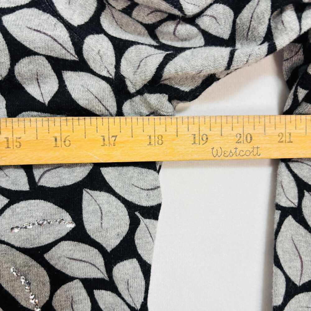Womens Button Down Cardigan Sz S‎ Black Gray Silver Sequin Career Preppy Chic - Picture 7 of 8